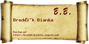 Bredák Bianka névjegykártya